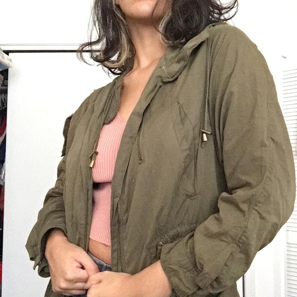 Zara Olive Green Windbreaker